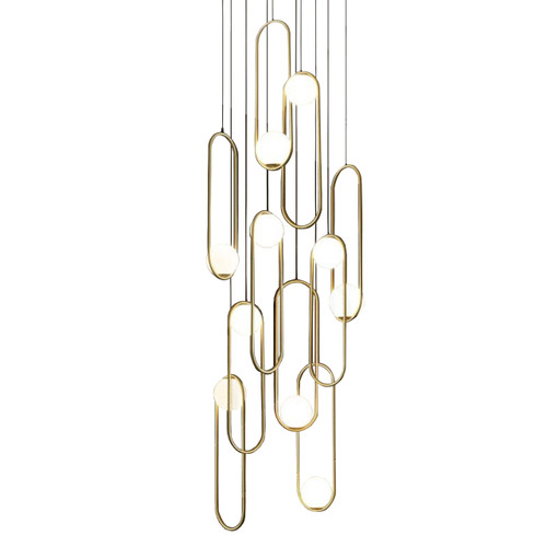 Crado 10 Light Brass Chandelier