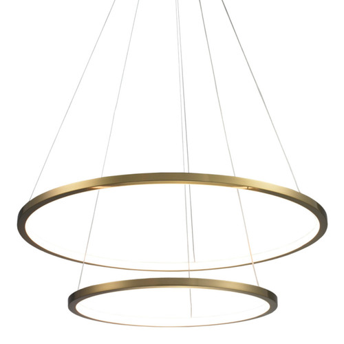 Brass Ring Twin Light Core LED Chandelier