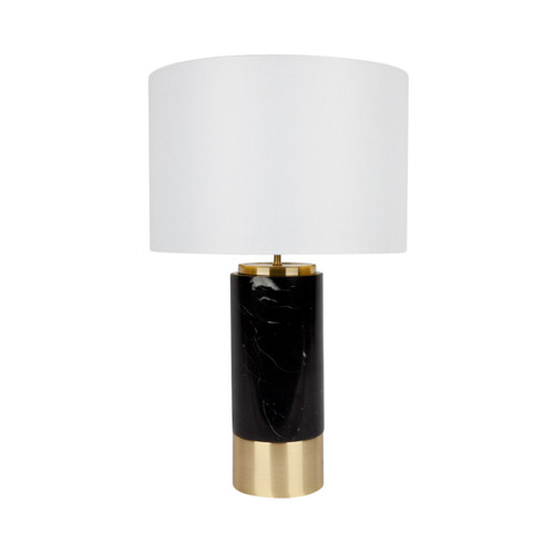 Compostela Black Marble Table Lamp - White Shade