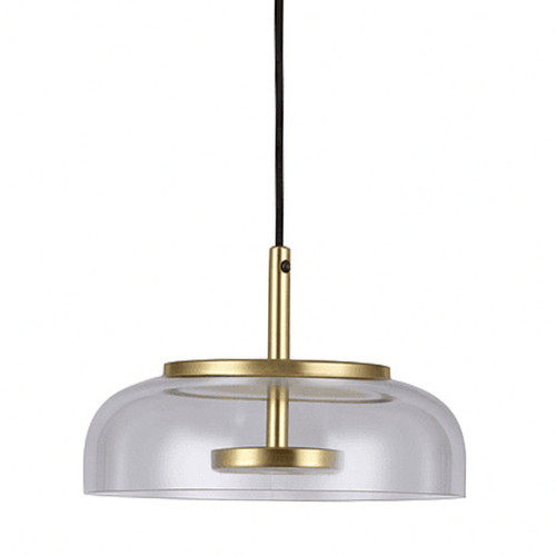 Open Clear Glass Gold LED Pendant Light