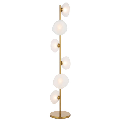 Zaria Antique Gold Frosted Glass Floor Lamp