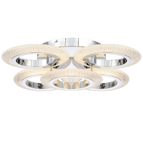 Candra Five Rings Chrome Ceiling Light