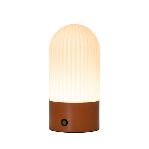 Avenue Reeded Opal Glass Orange Table Lamp