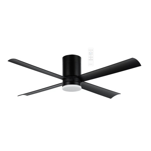 Carrara 48 Matt Black Smart DC Ceiling Fan with LED Light