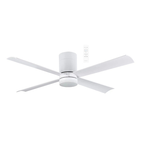 Carrara 48 Matt White Smart DC Ceiling Fan with LED Light