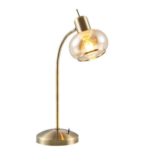 Monrovia Antique Brass Glass Table Lamp