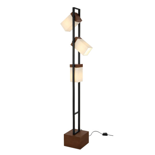 Overland Black Walnut Wood Tower Floor Lamp