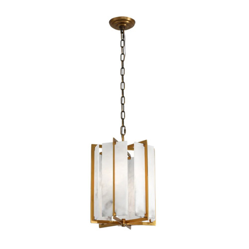 Penza Brass Geometric Alabaster Pendant Light