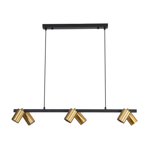 Brazzaville 6 Light Satin Brass Spot Bar Pendant