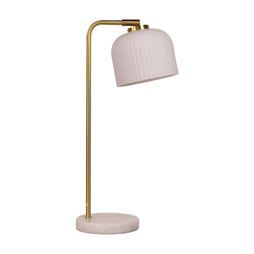 Charice Textured Glass Satin Brass Desk Lamp