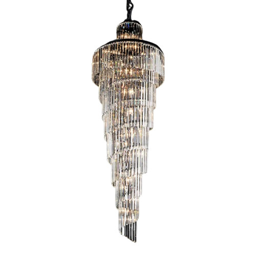 Chanel Black Spiral Crystal Tiered Chandelier