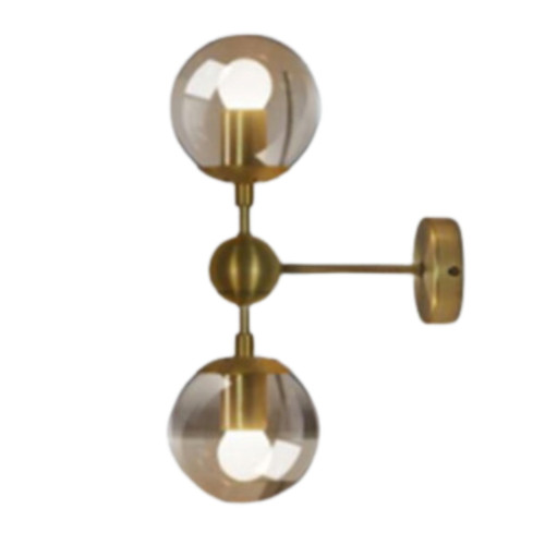 Twin Light Gold Clear Glass Wall Sconce