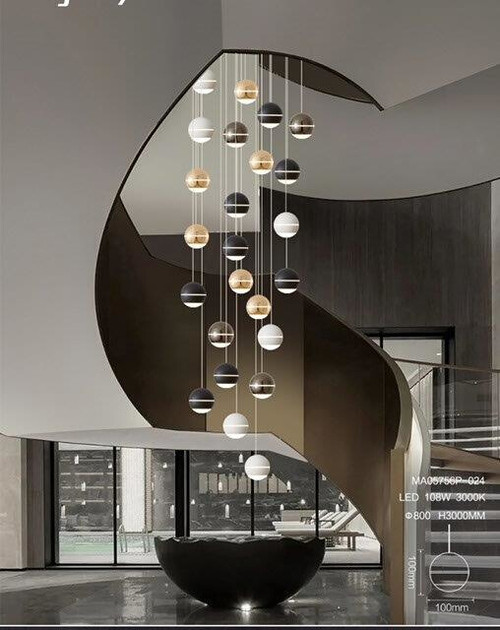 Multi-Coloured 25 Light Round Ball LED Chandelier