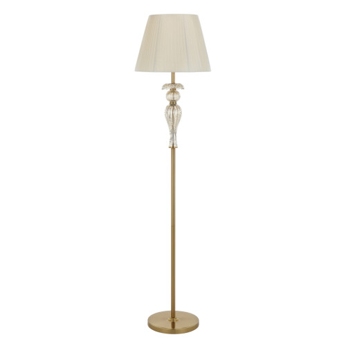 Cadiz Antique Gold Cream Shade Classic Floor Lamp