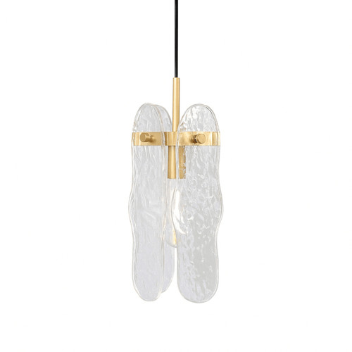 Ice Brass Rippled Glass Modern Pendant Light Ice Brass Rippled Glass Modern Pendant Light