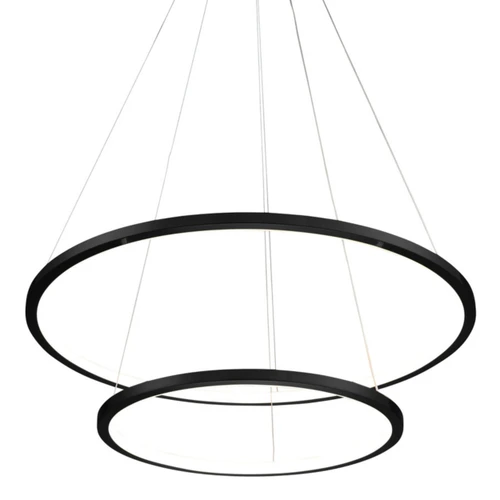Black Ring Twin Light Core LED Chandelier