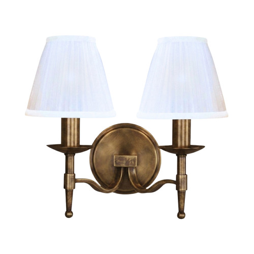 Stanford 2 Light Bronze Wall Lamp - White