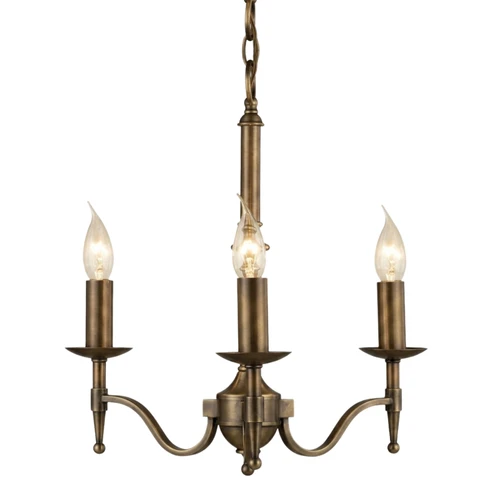 Stanford 3 Light Candle Bronze Chandelier