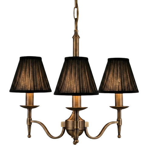 Stanford 3 Light Bronze Chandelier - Black