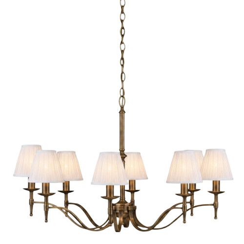 Stanford 8 Light Bronze Chandelier - White