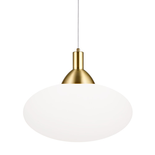 Orbireal Brass Oblate Glass Pendant Light