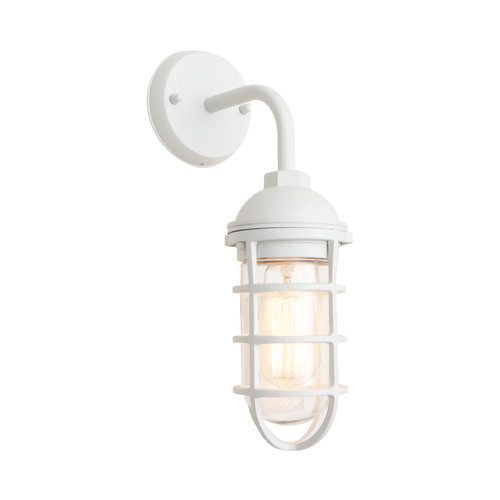 Newport Outdoor White Caged Wall Light