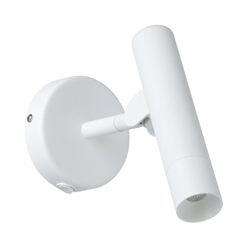 Almudaina White Steel LED Spot Wall Light with Switch