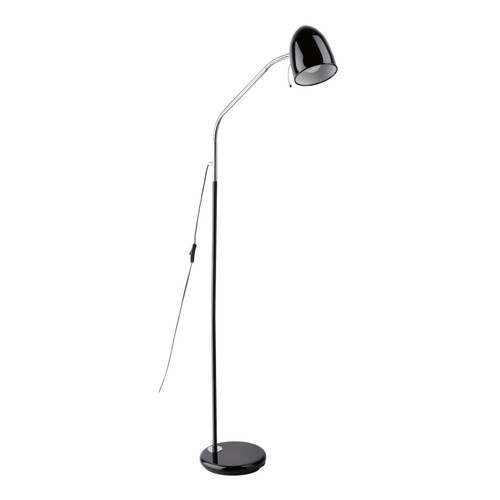 Lara Black Steel Cone Shade Angled Floor Lamp