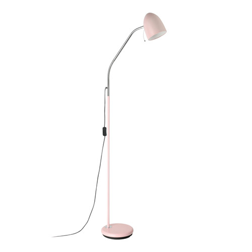 Lara Pink Steel Cone Shade Angled Floor Lamp