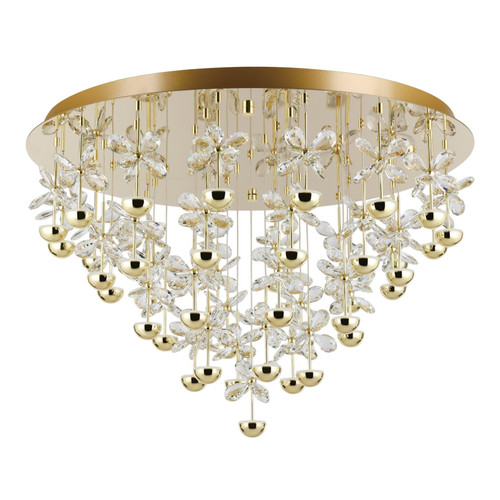 Pianopoli 43 Light Round Cluster Brass Close to Ceiling Light