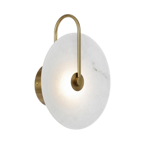 Zircon Marbled Glass LED Antique Gold Wall Light