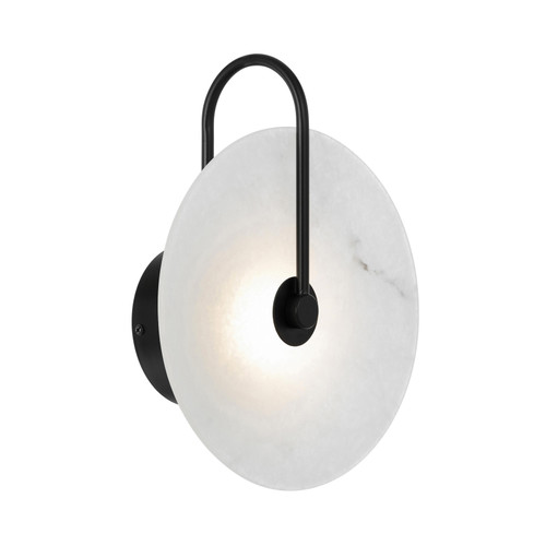 Zircon Marbled Glass LED Sleek Black Wall Light