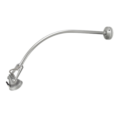 Avina Long Silver Curved Arm IP66 Wall Light