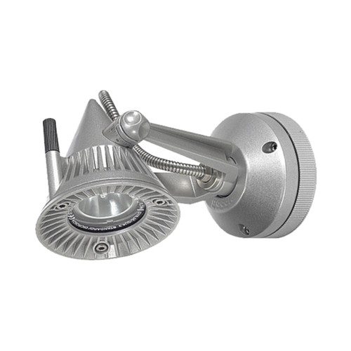 Avina Short Silver Straight Arm IP66 Wall Light