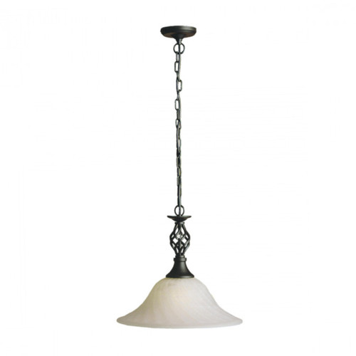 Devon Opal White Black Traditional Pendant Light
