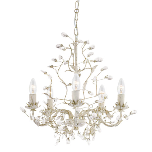 Jasmine 5 Light Cream Crystal Chandelier