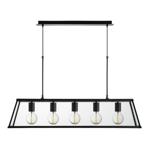 Kora 5 Light Black Modern Kitchen Bar Pendant