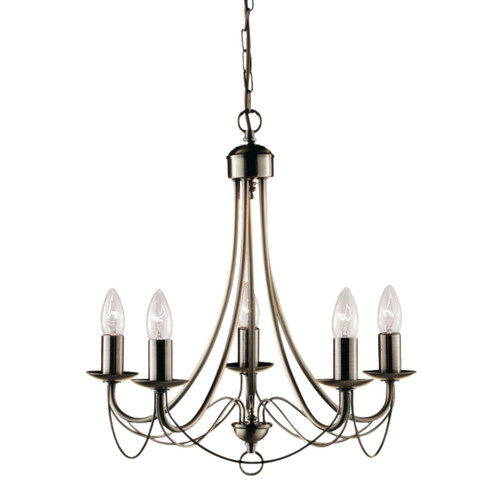 Maypole 5 Light Candelabra Brass Pendant Light