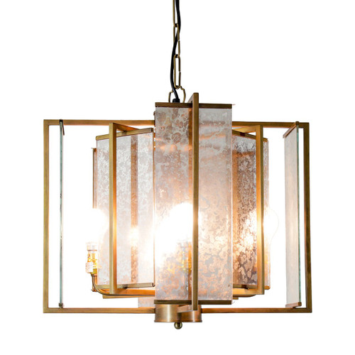 GLASS/METAL ARMILLARY PENDANT
