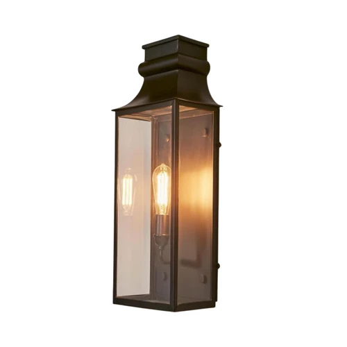 Crawford IP54 Solo Light Lantern Wall Lamp - Black