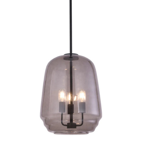 Chevy Round Pyramid Smoked Black Glass Pendant Light Chevy Round Pyramid Smoked Black Glass Pendant Light