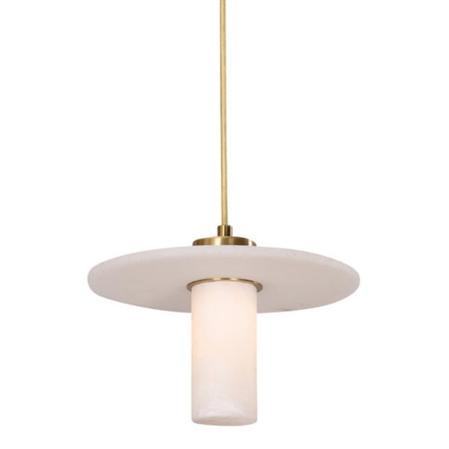 Lucille Cylinder Round Hat Alabaster Pendant Light Lucille Cylinder Round Hat Alabaster Pendant Light
