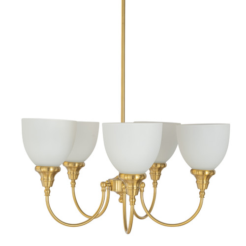 Benson 5 Light Satin Brass Uplight Pendant Chandelier