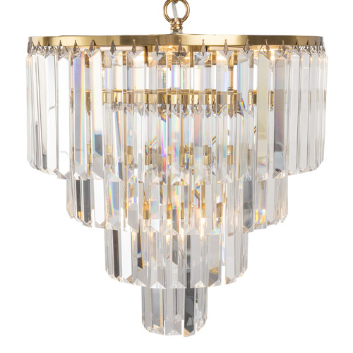 Celestial 4 Tier Satin Brass Crystal Pendant Chandelier Celestial 4 Tier Satin Brass Crystal Pendant Chandelier