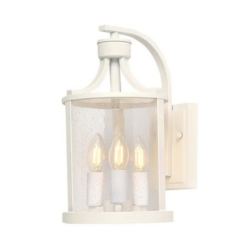 Melly White Seeded Glass Exterior Wall Light