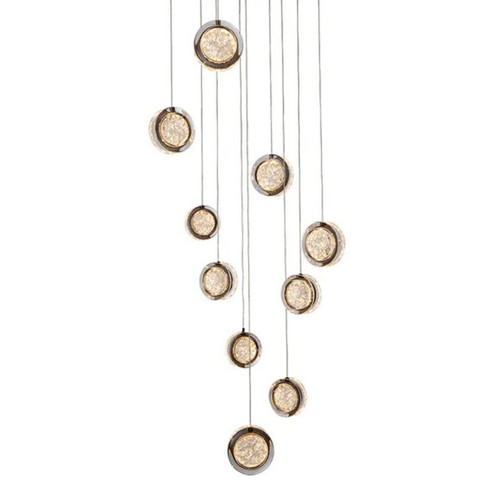 Yoyo Gun Metal 10 Light 3CCT LED Cluster Pendant