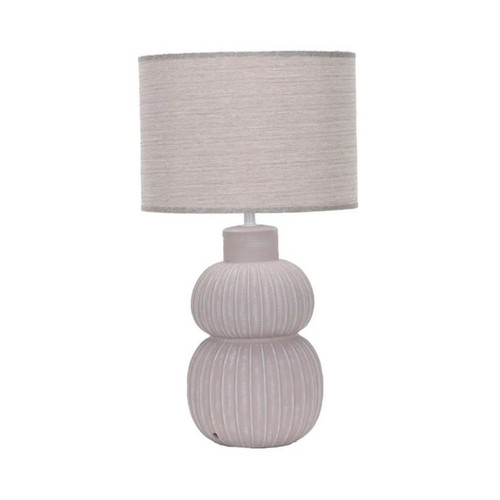 Mosh Brown Rounded Rib Drum Shade Table Lamp