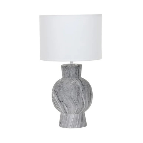 Karina Dark Stone White Shade Ceramic Table Lamp