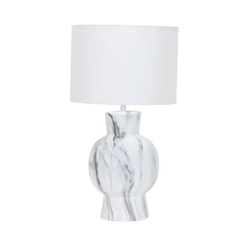 Karina Light Stone White Shade Ceramic Table Lamp