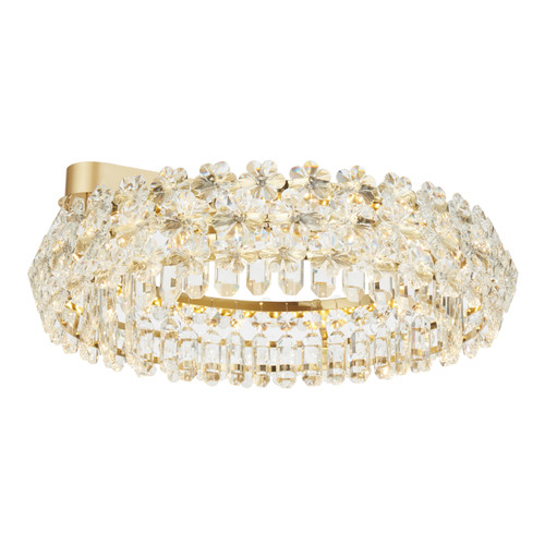 Quinlan Gold Crystal Dimmable 3CCT LED Close to Ceiling Light